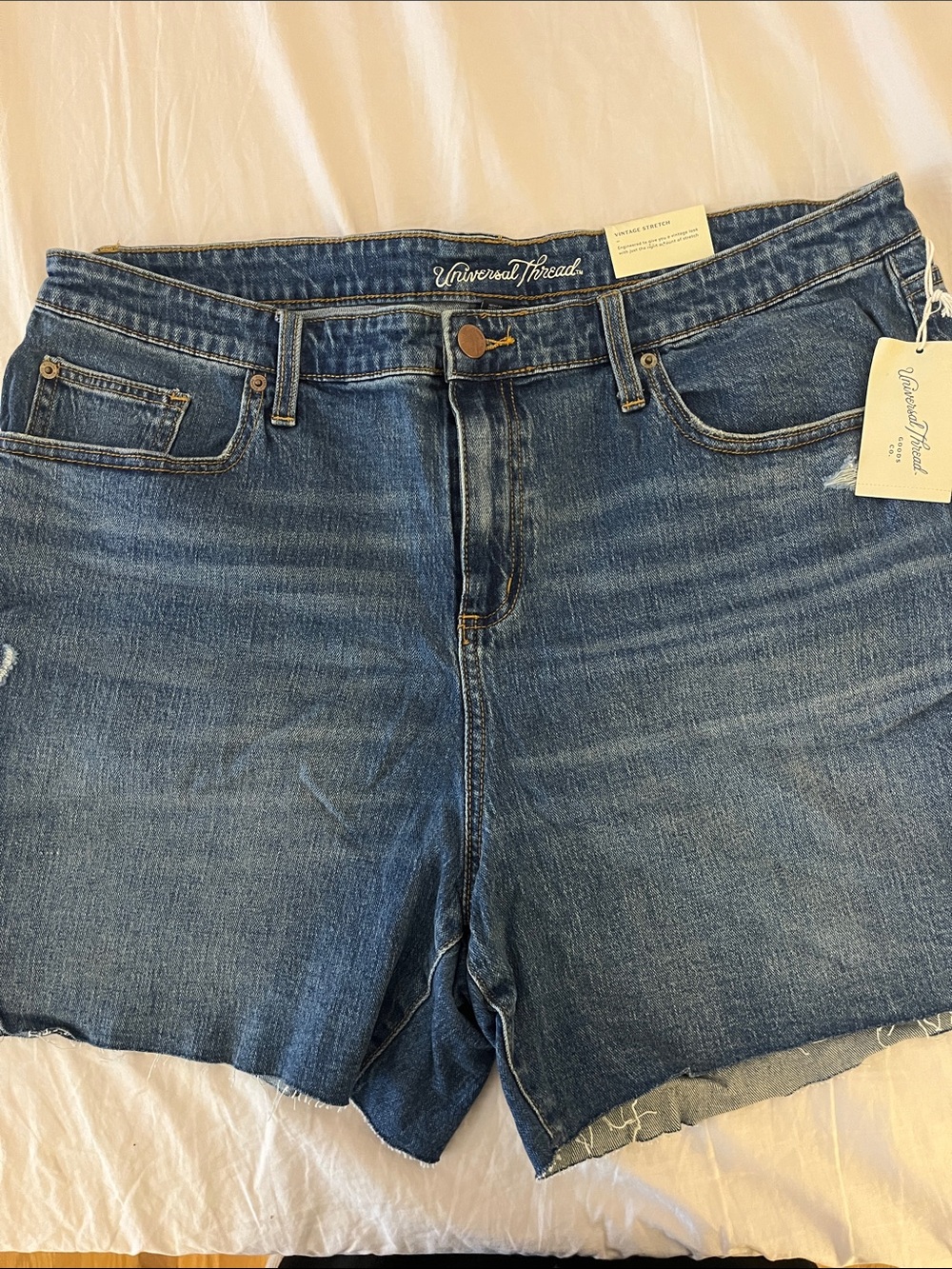 Universal Thread Denim Cutoff Shorts in Mid Blue 20W
